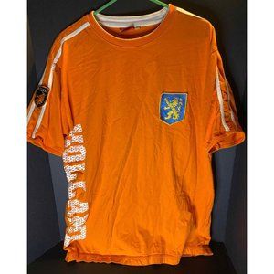 Holland Orange Sport Embroidered Patch Soccer Futbol Mens 2XL Shirt Double Sided